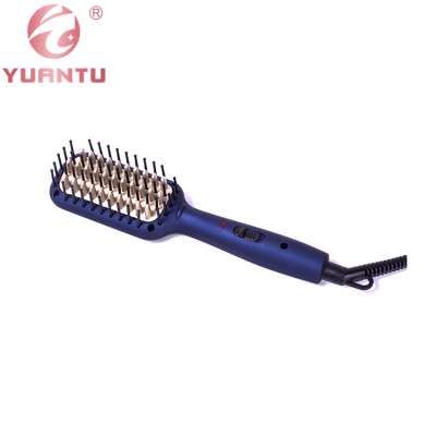 2017 New Electric Portable Mini Travel Hair Straightener Brush Ceramic Flat Iron Brush Hair Comb